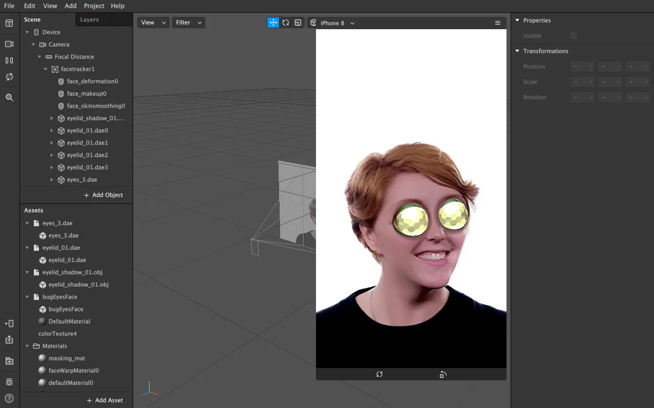 Distorsionando el rostro - filtros IG Añadiendo efectos para los filtros de instagram stories