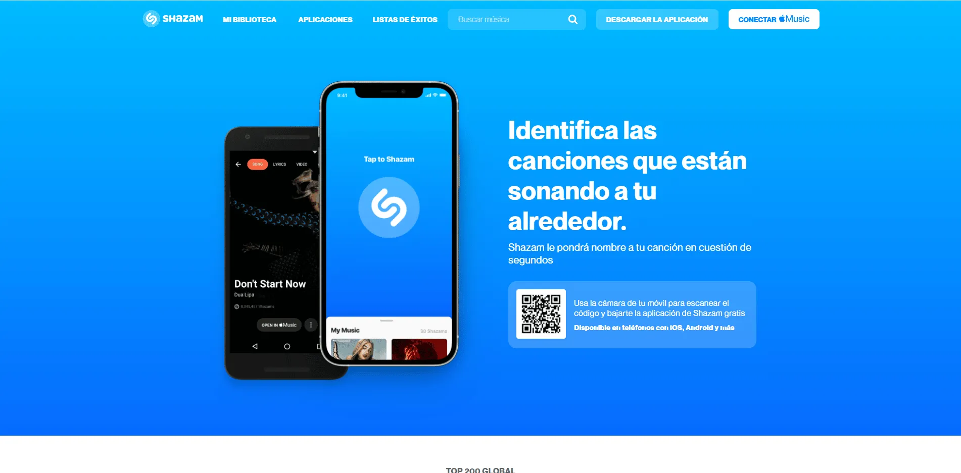 Shazam identificando una canción de TikTok
